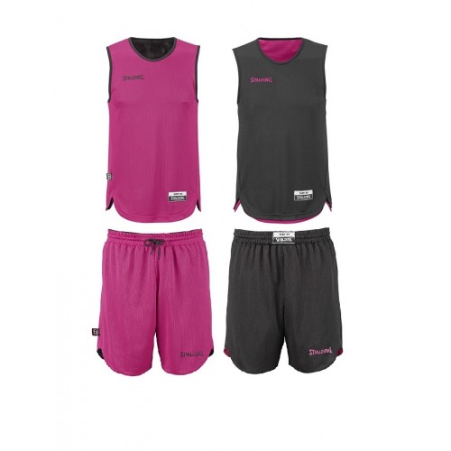 Fanela basketbolli set dyanëshe, Black/Pink - Spalding