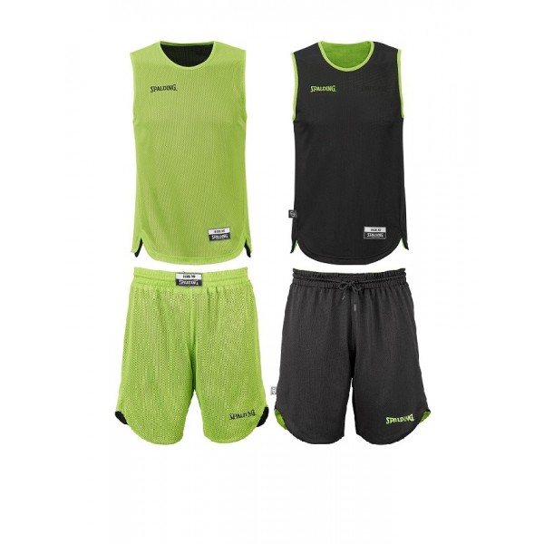 Fanela basketbolli set dyanëshe, Black/Green - Spalding