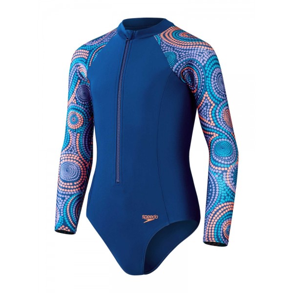 Kostume për not për fëmijë / Speedo - PPT LS SWIMSUIT JF BLUE/PURPLE