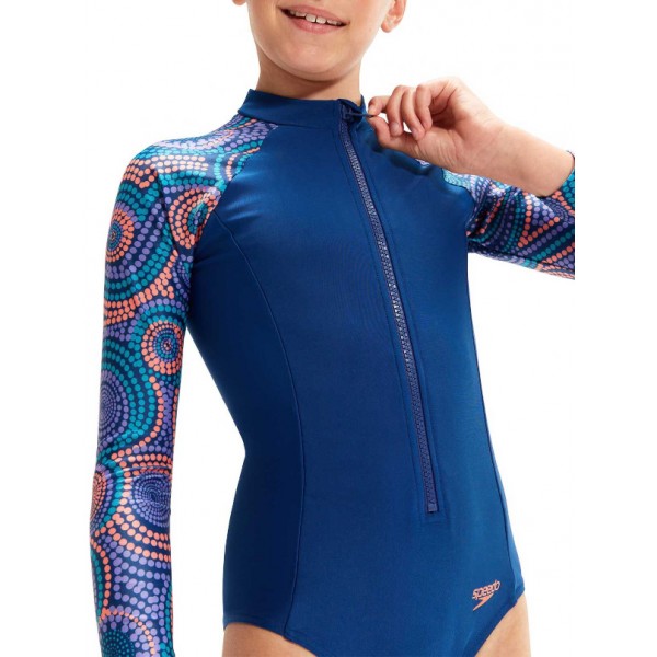 Kostume për not për fëmijë / Speedo - PPT LS SWIMSUIT JF BLUE/PURPLE